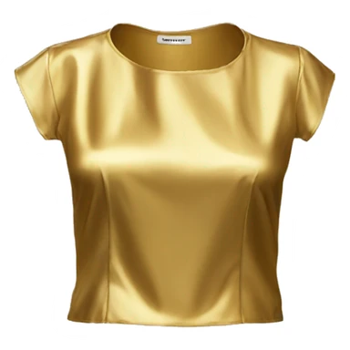 Hyper Realistic isolated gold silk crop top blouse. sticker