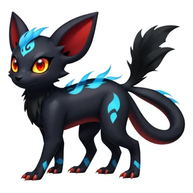 Salandit-Umbreon-Litten-Noibat-Fakémon-hybrid-creature (full body)  sticker