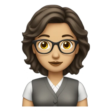 Brunette librarian woman sticker