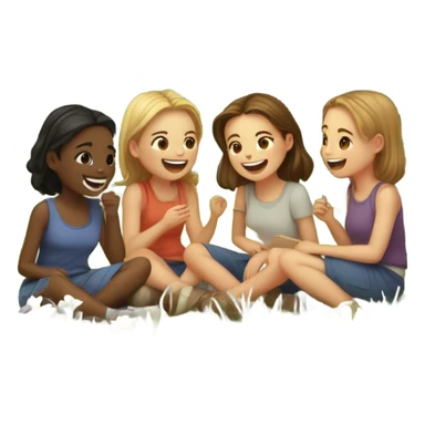 girls enjoying nature together sticker