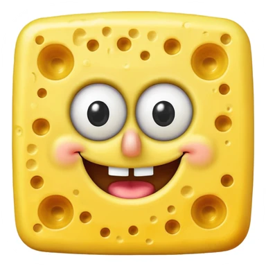 Give me a spongebob make it yellow but in cheese. no holes  sticker