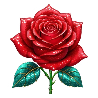 red glitter rose sticker