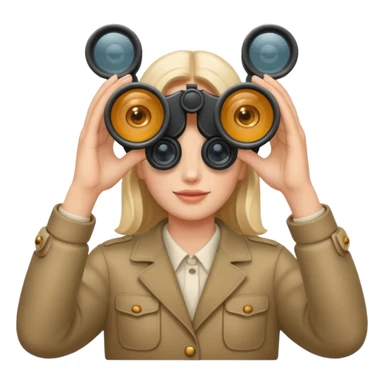  hands holding  binoculars sticker