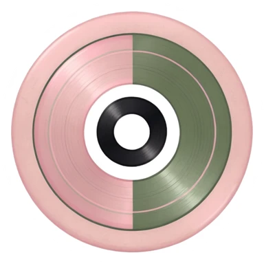 Vintage pale pink vinyl, details colored in sage sticker