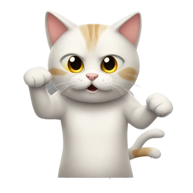 Cat telling someone to fight me sticker