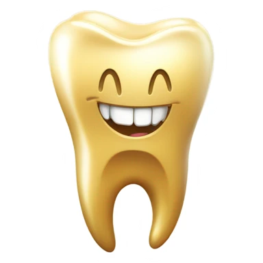 Smiling golden tooth sticker