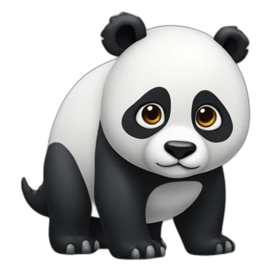 A panda bear mixed with a dinosaur sticker