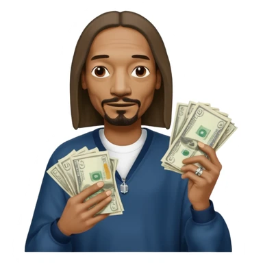 Snoop Dogg holding money sticker