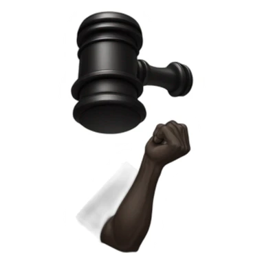 Gavel in black man hand sticker