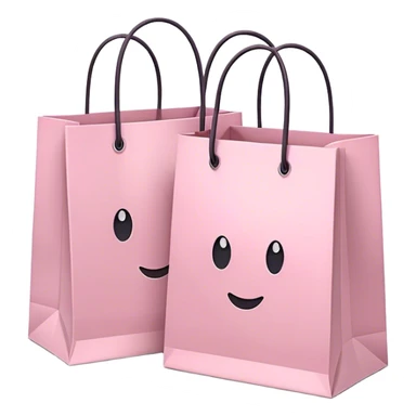 Two Soft pink shopping bags sticker