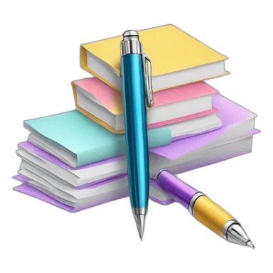 pen and sparkling paper stack sticker