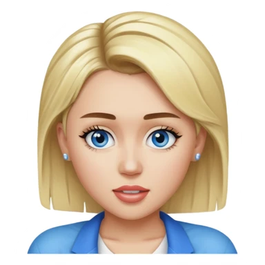 Miley Cyrus with blue eyes, blonde hair sticker