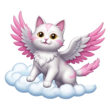flying cat in the sky sticker