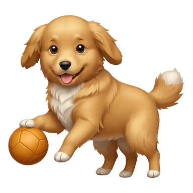 golden retriever playing balls sticker