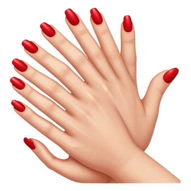 hand with bright red manicure, fingers gently curled sticker