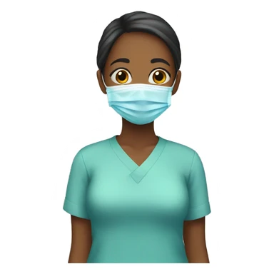 Teen girl wearing surgical mask  sticker