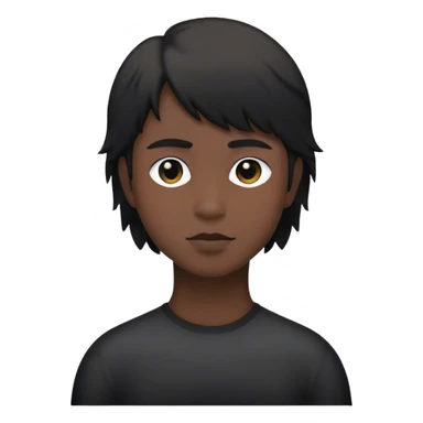 dark coloured silhouette with short hair and a mullet sticker