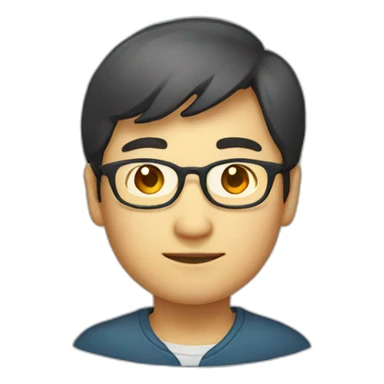 chinese round glasses developer sticker