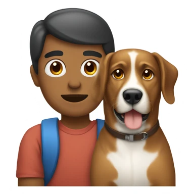 a loyal dog with his owner sticker