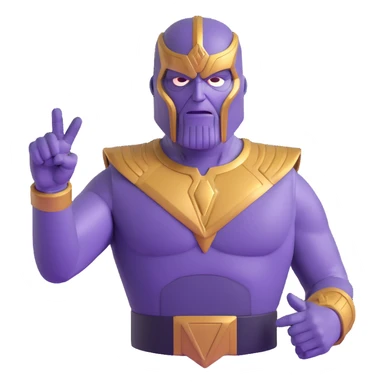 Thanos with Squid Game triangle mask pointing forward sticker
