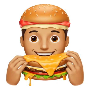 Màn eating burger sticker