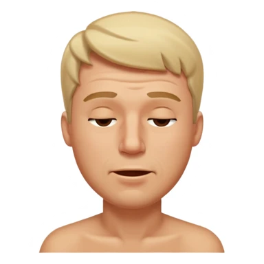 A male squinting his eyes closed but the mouth is whistling sticker