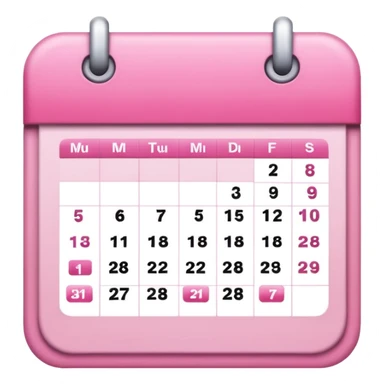 a pink-toned calendar sticker