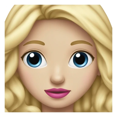 blonde girl with blue eyes pink lips closed mough sticker