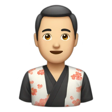 Man wearing a Japanese shirt sticker