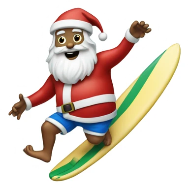 Santa on a surf board sticker