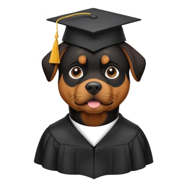 Rottweiler with grad cap sticker