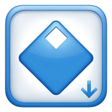 I want a blue square flipped 45 degrees and a white correct sign like this ✔️ sticker