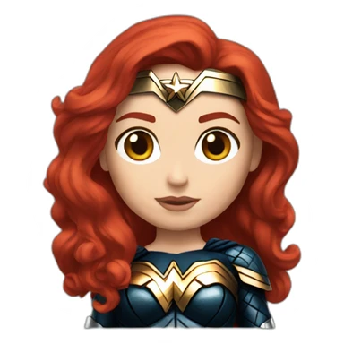 WONDER WOMAN RED HAIR sticker