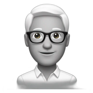 Un homme de 40 ans, avec des lunettes, peau blanche, imberbe et les cheveux noirs sticker