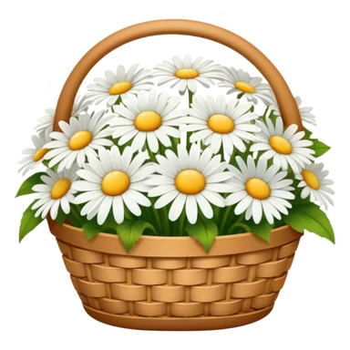 light brown basket with white daisies sticker
