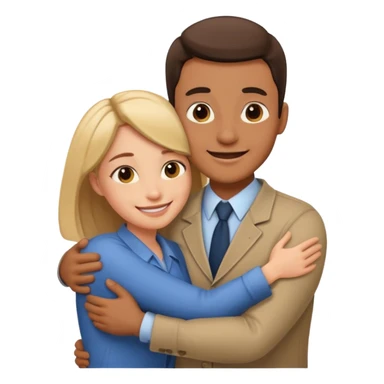 two Bestie man and woman coworkers teacher hug sticker