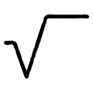 clean and clear square root symbol icon, no text, suitable for math or calculator interface sticker