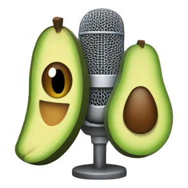 Microphone and avocado sing sticker