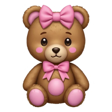 Cute teddy bear with a pink bow. sticker