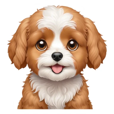 Cinematic Comical Apricot Cavoodle Portrait Emoji, Head tilted dramatically with an exaggeratedly shocked or offended expression, featuring a soft, curly apricot coat with charming white patches, wide, expressive brown eyes filled with exaggerated disbelief, Simplified yet hilariously expressive features, highly detailed, glowing with a slightly sassy glow, high shine, dramatic yet playful, stylized with an air of attitude, bright and endearing, soft glowing outline, capturing the essence of a sassy and over-the-top companion, so meme-worthy it feels like it could side-eye its way into internet fame instantly! sticker
