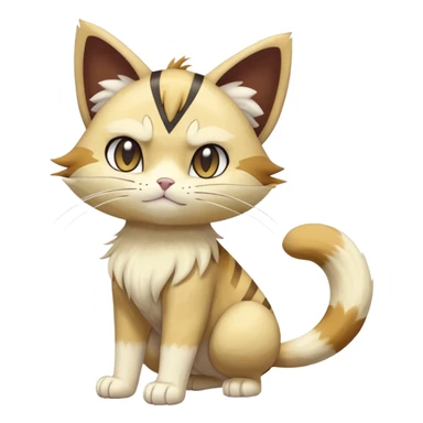 Delcatty-Meowth-Persian-Pokémon-Fakémon-hybrid-creature (full body) sticker