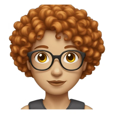 girl white short redhead curly glasses sticker
