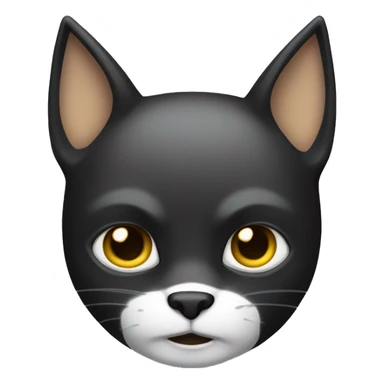 Gato blanco con cabeza negra como máscara de Batman  sticker