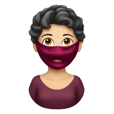 Bordeaux red silk eye mask sticker