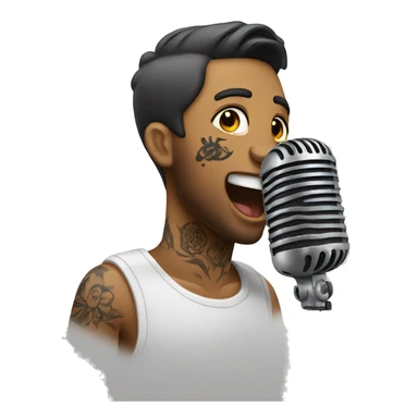 Guy with face tattoos singing into a microphone  sticker
