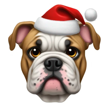 Frech bulldog with a chrismas cap sticker