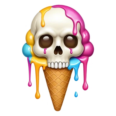 Ice cream skull sticker