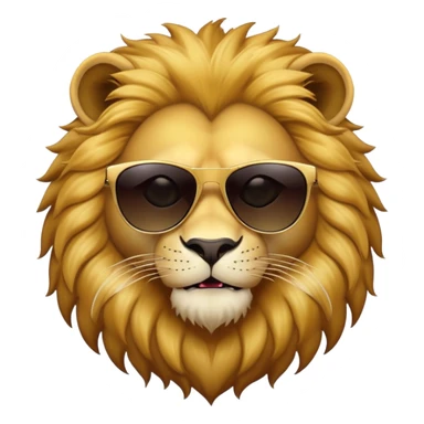 anthropomorphised lion with dark sunglasses walking confidently sticker
