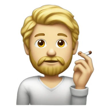 Blond man bearded smoking hazelnut sticker