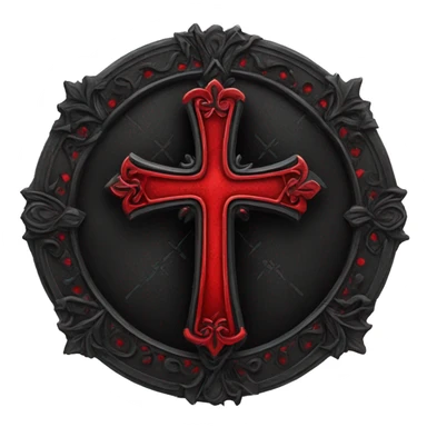 gothic cross red and black sticker